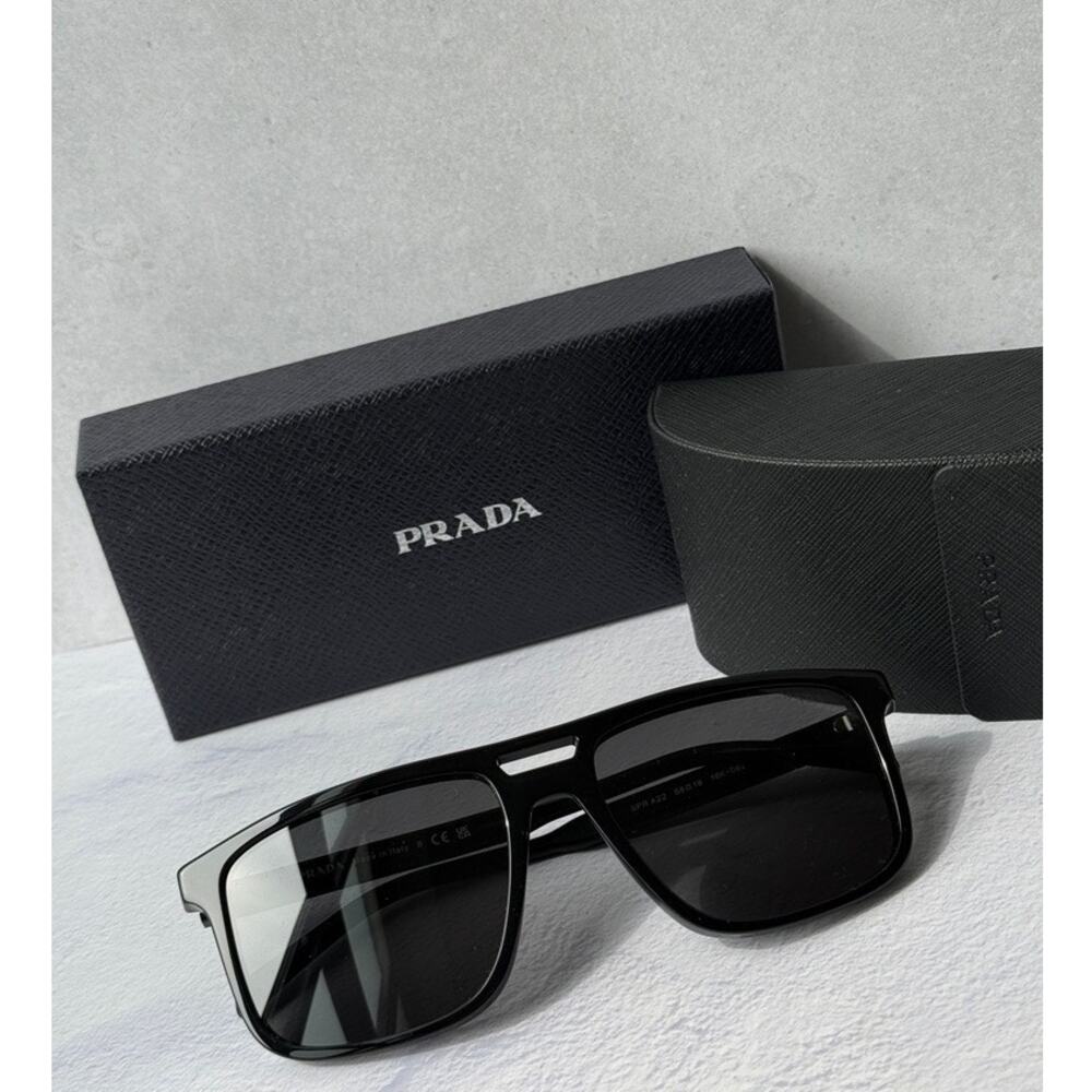 NEW Prada PR A22S Aviator Sunglasses in Black